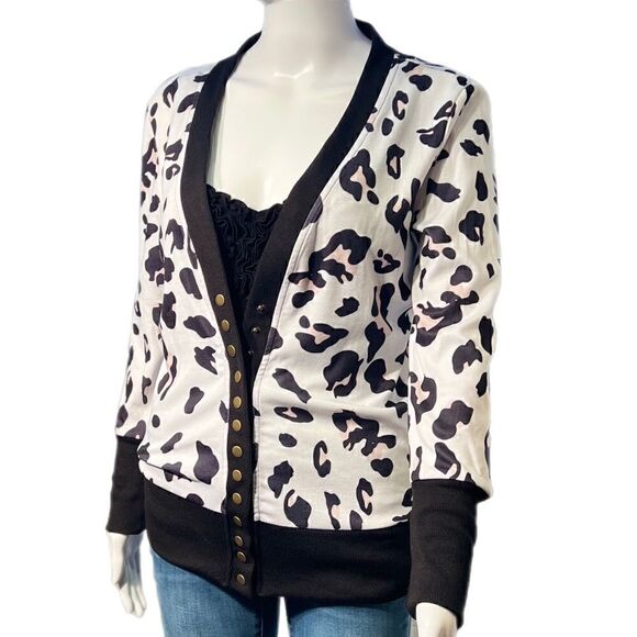 Leopard Print Snap Cardigan - Picture 7 of 11
